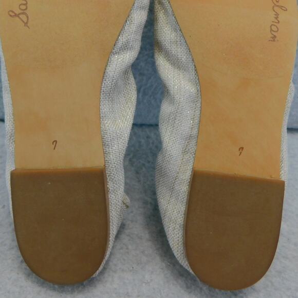 Sam Edelman Felicia Natural Gold Shimmery Linen Ballet Womens Size 7 Shoe - Picture 8 of 9